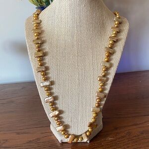 Gold Freshwater Pearl Necklace